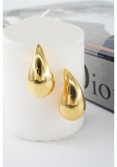 Kadın Vip Seri Su Damlası Model Küpe - Altın