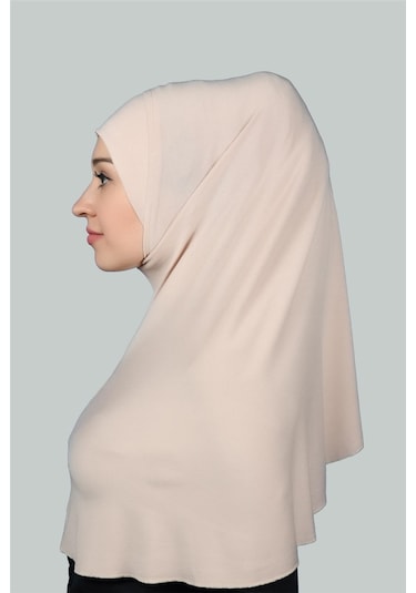Hazır Türban Pratik Eşarp Tesettür Hijab - Namaz Örtüsü Xl Bej