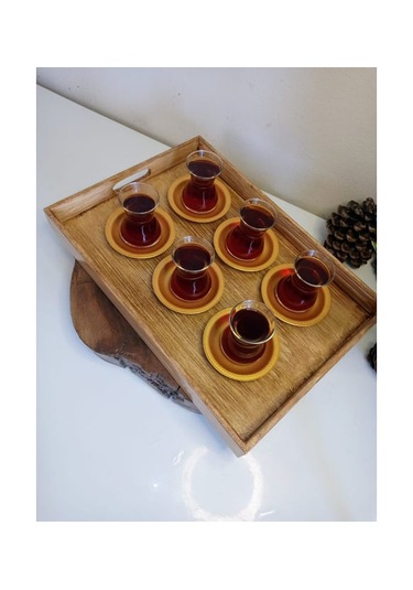 Doğal Ahşap Eskitme Dekoratif Kahve, Çay, Söz, Nişan, Sunum , Servis Tepsisi Eskitme Kahve