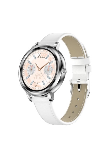 Tenfowee Ip67 Su Geçirmez Deri Kordon Akıllı Saat Beyaz