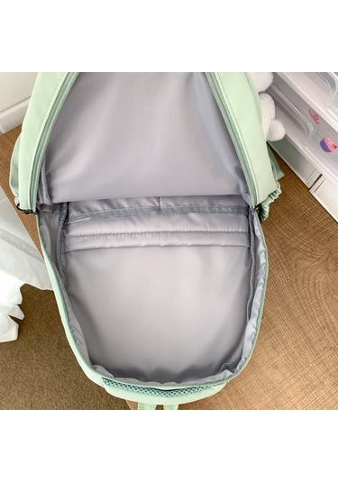 Vkemall Yeşil Nilon Çift Askılı Çanta - Büyük Hacimli Ve Çok Bölmeli, Rastgele Aksesuar Dahil