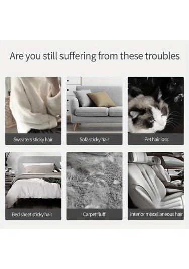 1 Adet, Yeniden Kullanılabilir Tüy Alma Fırçası, Tüy Alıcı, Dolaşık Açma Fırçası, Giysiler, Çamaşır, Kanepe, Yatak, Araba Koltukları Ve Kumaşlar İçin Saç Tozlama Fırçası Gri