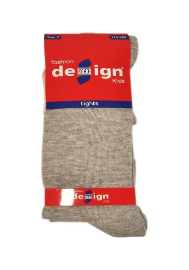 DESIGN PAMUKLU KÜLOTLU ÇORAP - 5 YAŞ-Gri