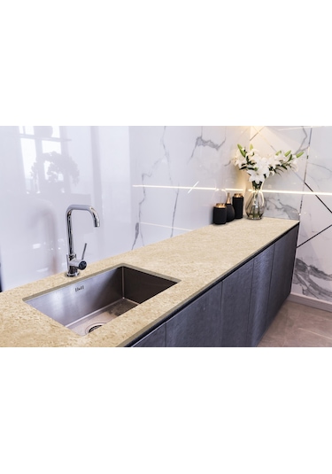 Tezgah Üstü Fayans Kaplama Folyosu Mutfak Tezgahı Kaplama İvory Beige