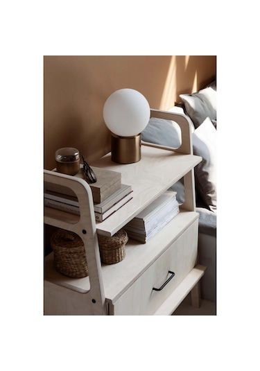 Woodesk Boulder, Ahşap Çekmeceli Kitaplık, 90x75, Beyaz Renk