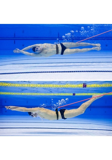 Geeksen Yüzme Antreman Direnc Lastiği - 4 Metre Esnek Kauçuk - 6x10 Mm Çap - Kemer Ve Çanta İçeren Set Çok Renkli