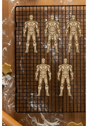 Demir Adam Kurabiye Kalıbı, Hamur Şekillendirici, Bisküvi Kalıbı, Kolay Kesim Ucu Beyaz