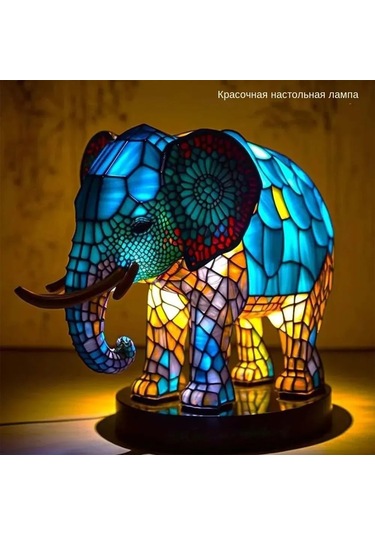 Suofeng Elefant Figürü, Resin Materyal, Aydınlatabilir Dekoratif Noche, Ev Dekoru Ve Masaüstü Süs, Renkli Işıklı Dekorasyon Diğer