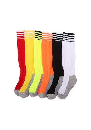 Yuntech01 8-14 Yaş Çocuklar İçin Nefes Alabilen Ve Kaymayan Futbol Çorapları Çok Renkli