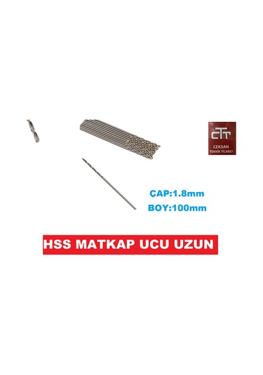 MİKRO HSS 1.8mm  UZUN MATKAP UCU BOY:100mm 2 ADET