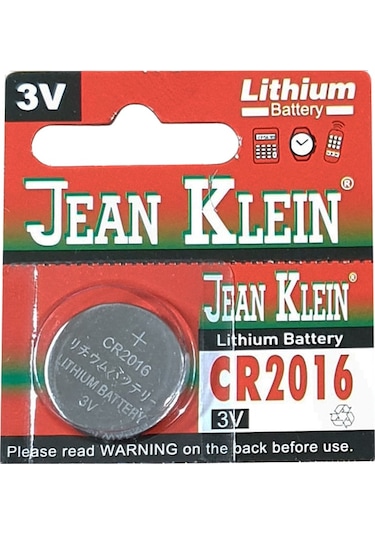 Jean Klein CR2016 Lityum Kartela Düğme Pil