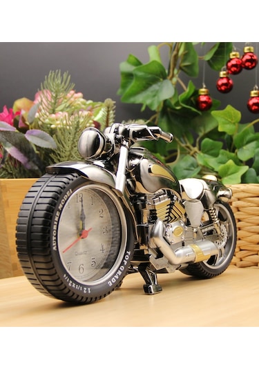 Dekoratif Motorsiklet Alarmlı Masa Saati
