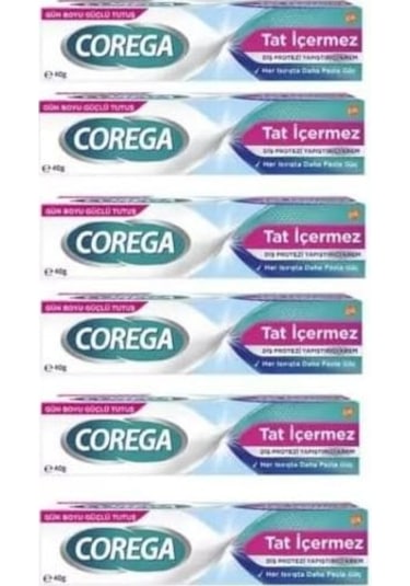 Corega Tat Içermez Protez Yapıştırıcı Krem 40gr - 6 Adet