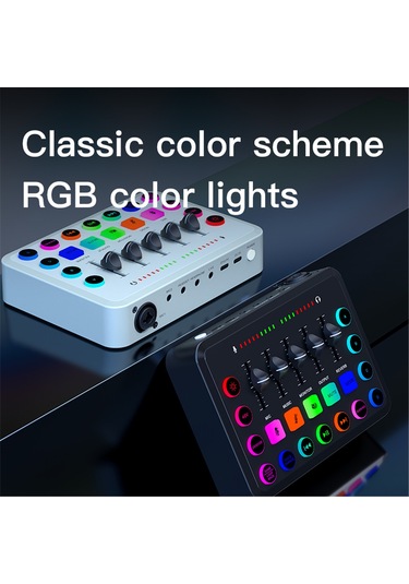 Lemestar "profesyonel Rgb Mikser: Xlr Mikrofon, 48v Phantom, Ses Efektleri İle Podcast/canlı Yayın/oyun Ses Karıştırıcı"