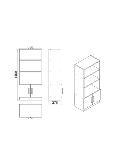 Yurudesign Vario D Ofis Kitaplık Beyaz VO4-W