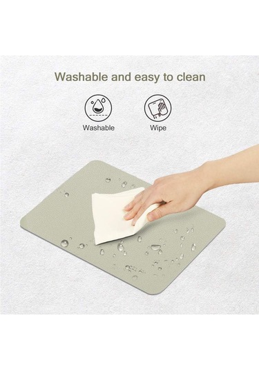 Çift Taraflı Su Geçirmez Deri Mouse Pad 1 Adet, Açık Yeşil Ve Açık Mavi