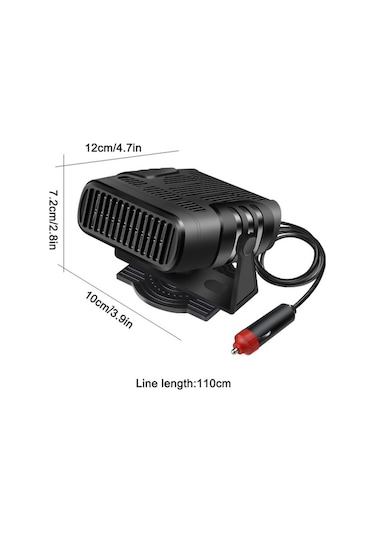 12v Girişli Oto Araç Isıtıcı Cam Buğu Çözücü Fan Pg