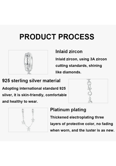 S925 Ayar Gümüş Platin Kaplama Kelebek Emniyet Zinciri Bilezik Boncuk Aksesuarları Scc2829 Çok Renkli