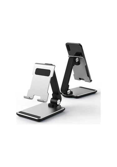 Voguecode Evrensel Mini Katlanabilir Cep Telefonu Tablet Tutucu Masaüstü Alüminyum Alaşımlı Braket Standı Siyah Yok Havalandırma E13kda