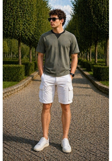 Alexander Gardi Alexandergardı Reglan Kol Bisiklet Yaka T-shirt Haki