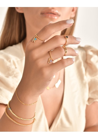 Kuyumcudukkani Siyah Damla Taşlı "trend"yüzük-10436-r-blk Rose