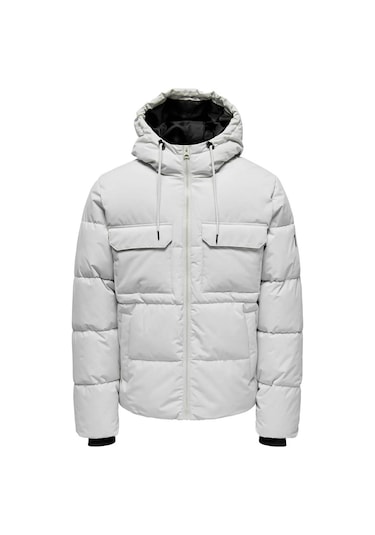 Only & Sons Erkek Mont Beyaz 22029661 Onselıjah Pckt. Hood Jacket Otw Noos 25kw21000040 W210181 Beyaz