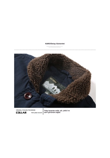 Kışlık Kalın Polar Yaka Kısa Erkek Ceket Yeşil