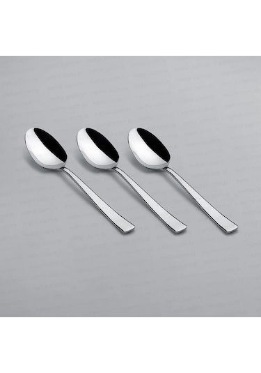 Nehir Deniz Sade 12 Adet Tatlı Kaşık Takımı Gümüş