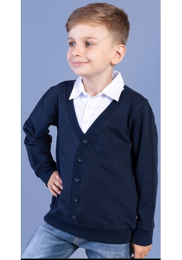 Toontoy Erkek Çocuk Düğmeli Okul Hırka Siyah