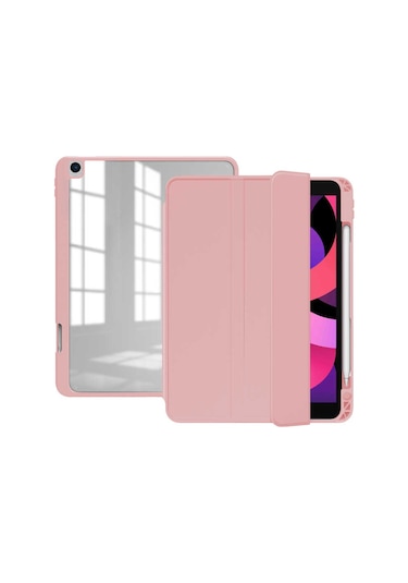 İpad Pro 10.5 7.nesil / İpad 10.2 8.nesil Uyumlu  Kılıf Nort Arkası Şeffaf Standlı Kılıf Standlı Kapak