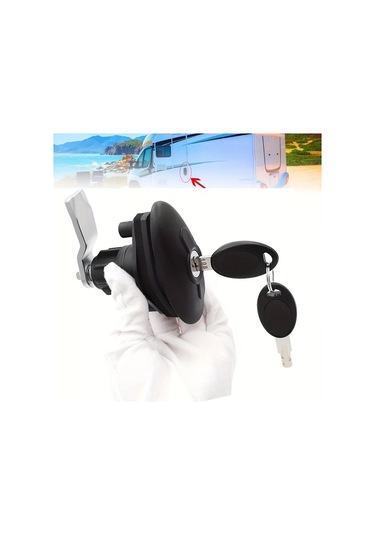 Willowhaven Siyah 1 Adet Karavan Kapı Kilidi T Tipi Pvc Mekanik Kombinasyon Kilit Seti