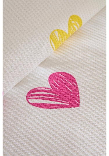 Karaca Home Young Color Heartz %100 Pamuk Tek Kişilik Pike Takımı Beyaz