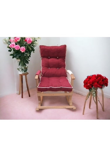 Yaren Home Dizayn Sallanan Sandalye Bordo Krem Bordo - Krem