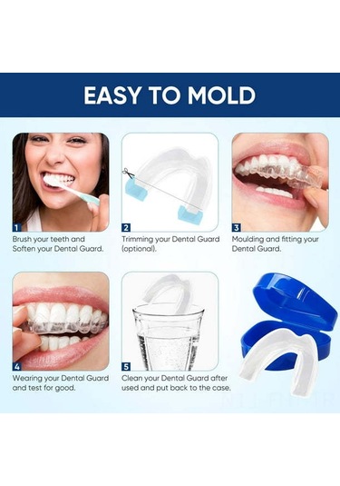 Hangfox Gece Gıcırdatma Koruması: 2 Boyut 4 Adet Hijyen Kutulu, Yiyecek Dereceli Materyal, Özel Uyum, Yeniden Kullanılabilir Diş Koruyucu