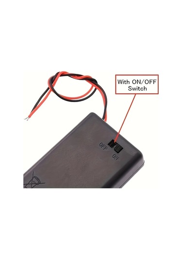 Hightower 1 2 3 4 Yuvalı Aa Pil Yuvası Açma Kapama Anahtarlı Siyah Plastik Kutu