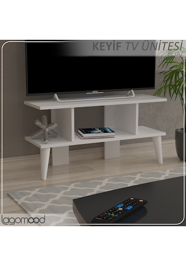 Lagomood Keyif Tv Ünitesi Tv Sehpası Beyaz