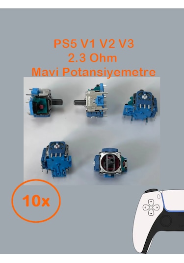 10 Adet Ps5 Analog Motoru Tüm Kollar İle Uyumlu Mavi 2.3k Ohm