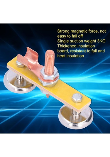 Yuntech01 300a Bakır Tel Uçlu İki Yönlü Manyetik Toplama Aleti - Kaynak Makinesi İçin Profesyonel Levha Tamiri Toplama Zıpkası