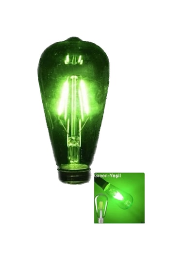 4 W Yeşil Işık 4 Flamanlı Rustik E27 Duy Led Ampül Renkli 1 Adet