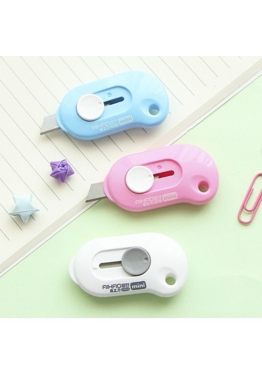 Willowhaven Sevimli Mini Bıçak Kesici Kağıt Jilet Ofis Kırtasiye, Plastik + Alaşım, 10g, Rastgele Renk Diğer