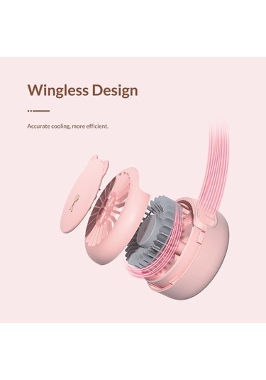 Taşınabilir Bladeless Usb Fan 3 Hız Doğal Rüzgar Sessiz Mini Yaz Usb El Fan İle Açık / Ofis Ipi İle Usb Gadgets C5nsj5 Pembe