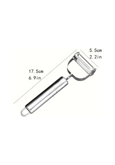 Hightower Gümüş 1x Paslanmaz Çelik Manuel Dilme Rende Soyucu Mutfak Sebze Meyve Kesici Gümüşi