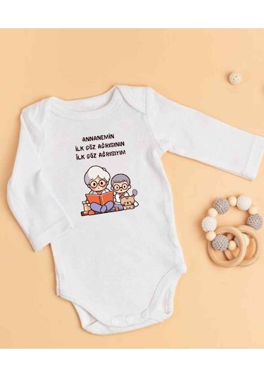 Lupi İsimli Zıbın Yazılı Bebek Zıbın Kum-gümüş Beyaz
