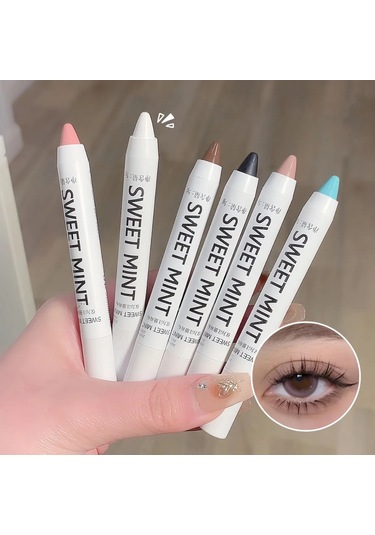 Beyaz Eyeliner Parlak Glitter Göz Farı Sopa Eyeliner Kalem 13 Renk Mat Mavi Mor M07 Pearl Gold-1.8g 01