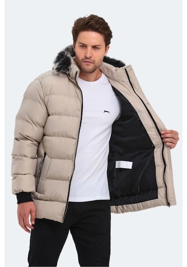 Slazenger St23je027 Heck Erkek Kapüşonlu Şişme Mont - Slazenger - Taş Taş
