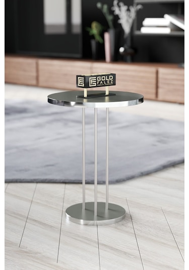 Orta Sehpa Ve Zigon Sehpa Terra Set Gümüş Antrasit Ceviz