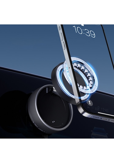 Zore K10a Vakum Özellikli Magnetik Telefon Tutucu - Siyah Siyah