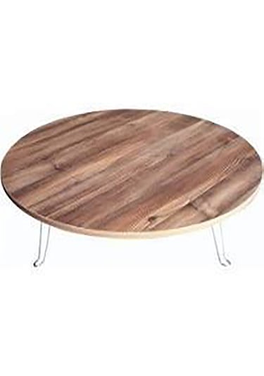 Dzgn Home Katlanabilir Metal Ayaklı Ahşap Yer Sofrası Tepsi 80 Cm