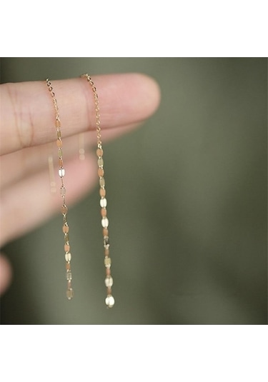 Novahub Altın 925 Ayar Gümüş Dudaklar O Kelime Zinciri Püskül Saplama Küpe Kadın 14k Altın Kaplama Küpe Yaz Plaj Partisi Takı Altın