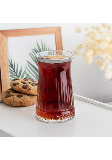 Elegance Desenli Cam Çay Bardağı Seti 150 Ml 6'lı Royaleks-81310